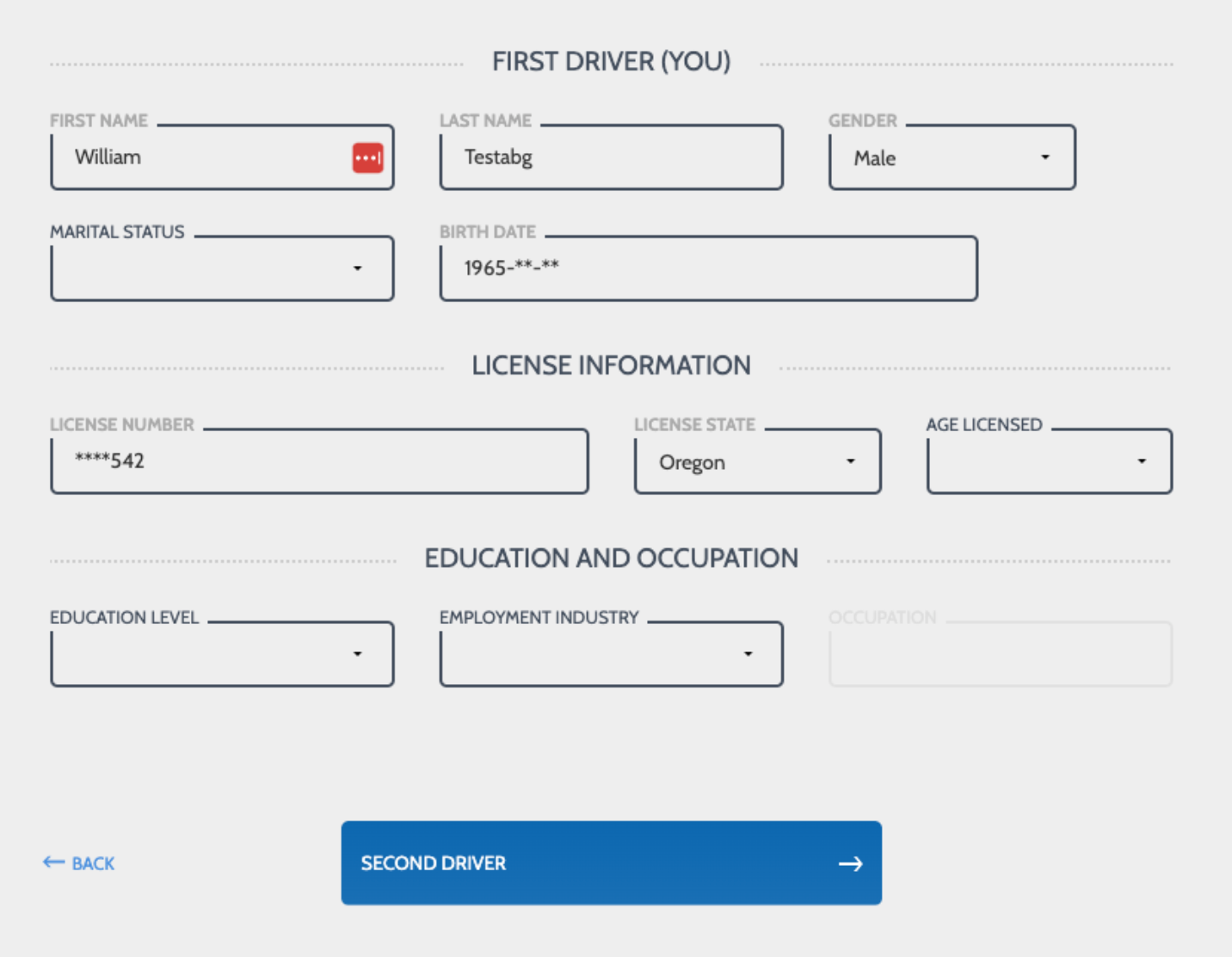 DOB and Driver's License Masking